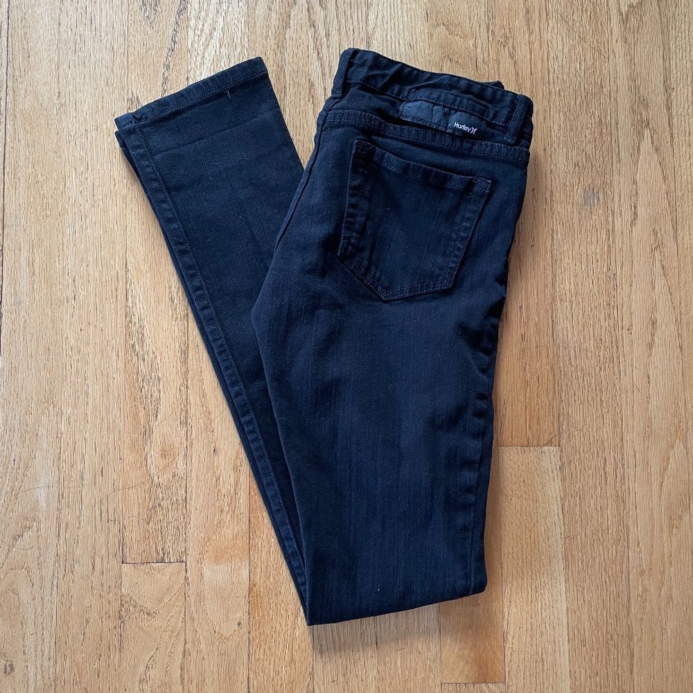 Hurley '81 Skinny Distressed (Ripped) Black Jeans